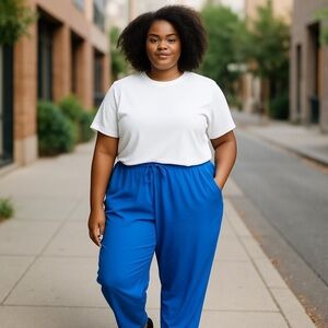 Torrid Blue Joggers Relaxed Fit Elastic Waistband
